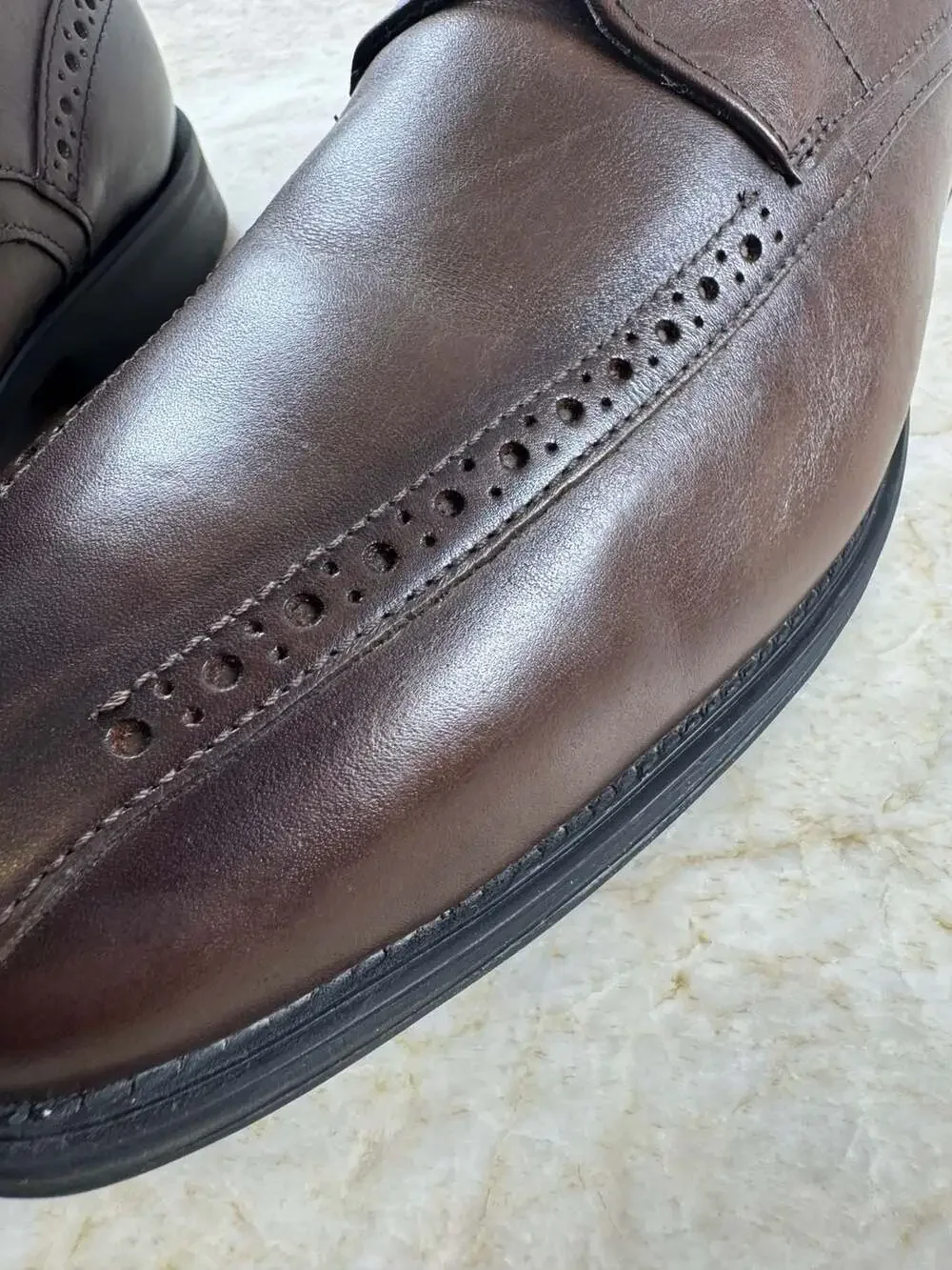 Stacy Adams Mens Brown Leather Oxford Dress Shoes Brogue 11.5 M 20177